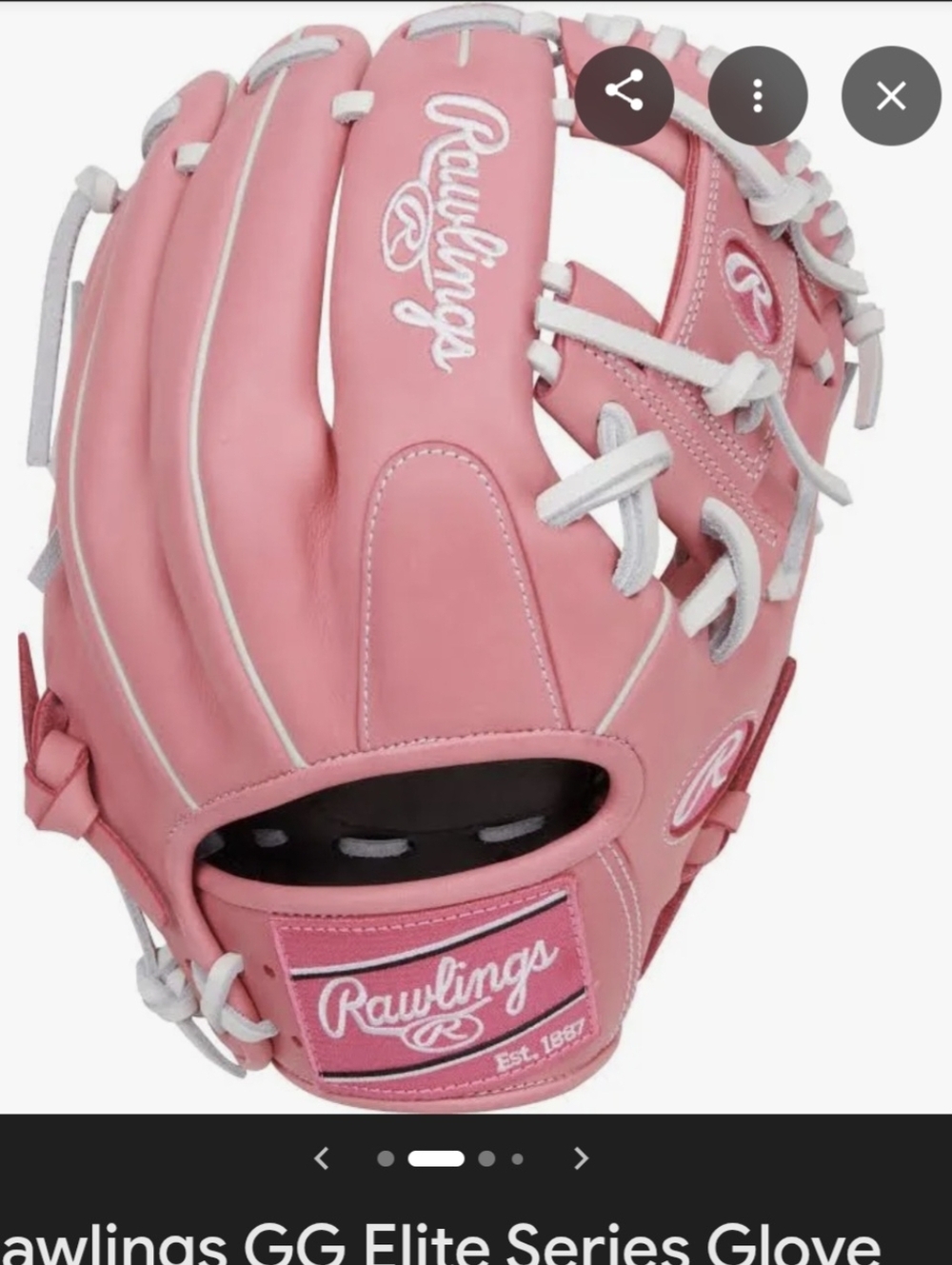 Rawlings Gold Glove GG Elite 11.5 Inch Baseball Glove Pink - Picture 2 of 13